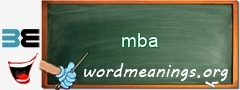 WordMeaning blackboard for mba